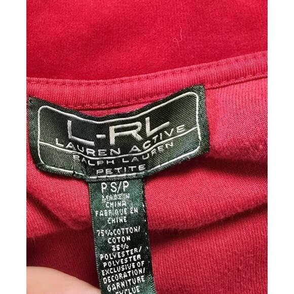 Lauren Ralph Lauren Womens Velour Jacket Size Petite Small Red Zip - Picture 4 of 6
